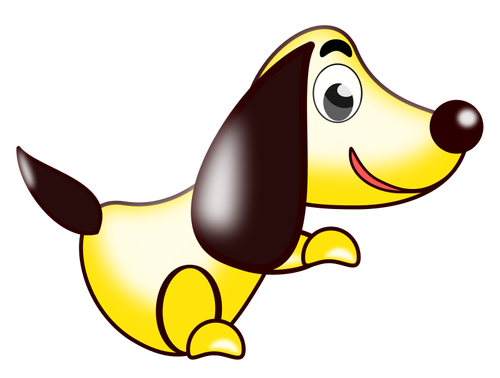 כלב צהוב בתמונה וקטורית