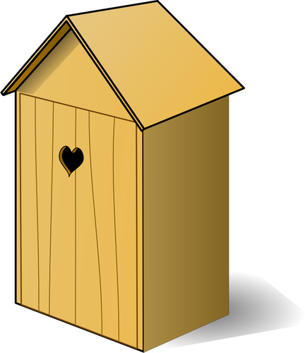 Vector image of back house wooden toilet
