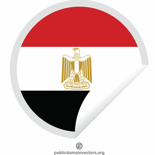 Bandeira egípcia dentro de uma etiqueta
