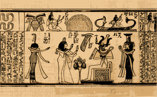 Parede de arte egípcia