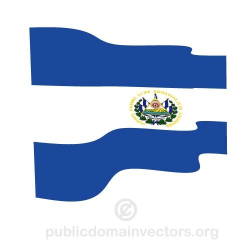 エルサルバドルの旗を振っています。