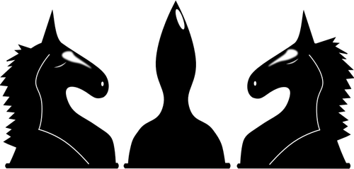 בתמונה וקטורית של ראשי סוס סימטרית