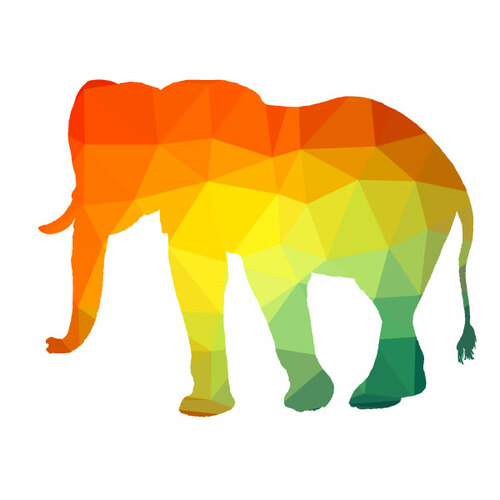 Silueta barevný slon