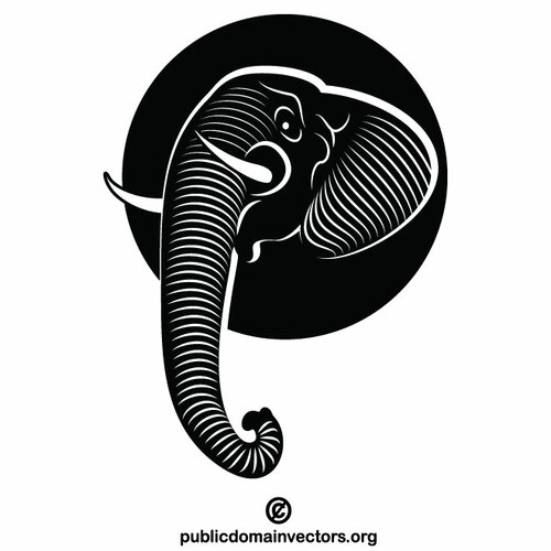 Arte monocromatica silhouette elefante