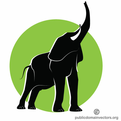 Clipart silueta de elefante