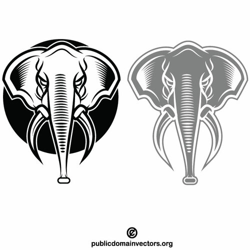 Elephant stencil art silhouette