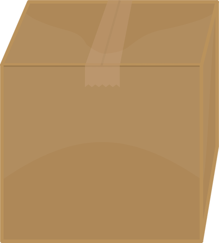 Векторное изображение тесьмой закрытой картонной коробке