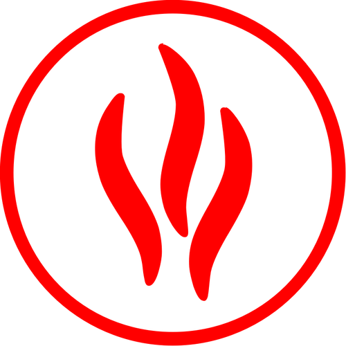 Brannfarlig element logo farge illustrasjon