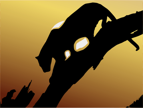 Ilustrasi vektor Silhouette black panther