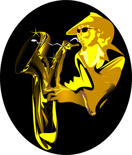 Saksofon gracz ilustracja wektorowa
