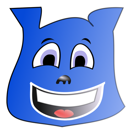 Emoticon azul feliz