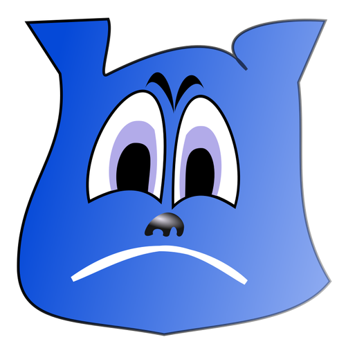 رمز تعبيري أزرق حزين