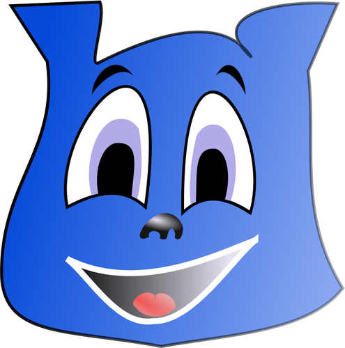 Vector de dibujo de emoticonos cuadrados azul