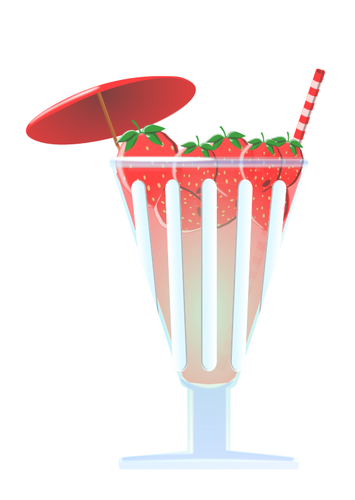 स्ट्रॉबेरी कप वेक्टर चित्रण