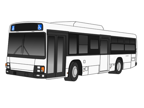 Svart och vitt autobus