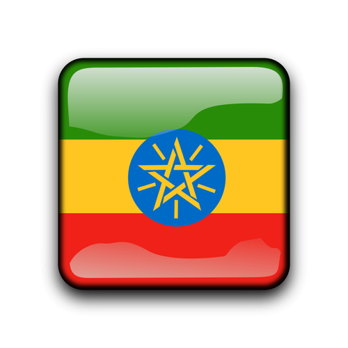 Кнопка флага Эфиопии вектор