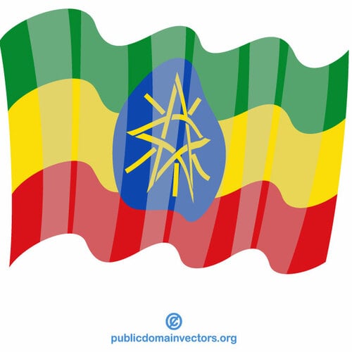 Mávající vlajka Etiopie