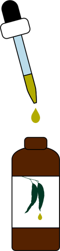 Butelka kroplomierzem z pojemnik ilustracja kolor