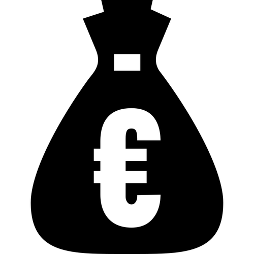 Vecteur de sac argent euro