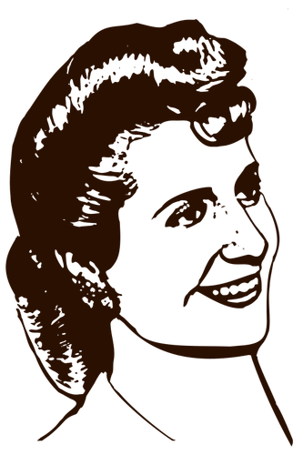 Desenho vetorial de retrato Eva Peron
