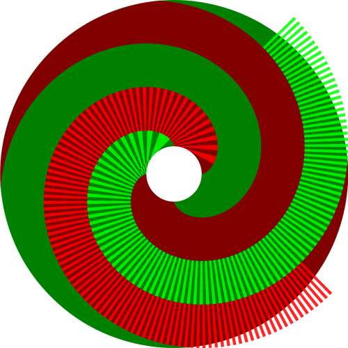 Vektor seni klip teduh lingkaran hijau dengan garis-garis yang terpisah