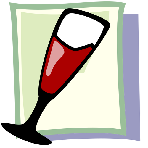 Copo de vinho vermelho inclinado vector clipart