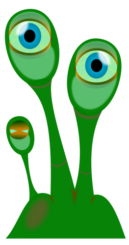 Grafika wektorowa obcych roślin z dwoma oczami