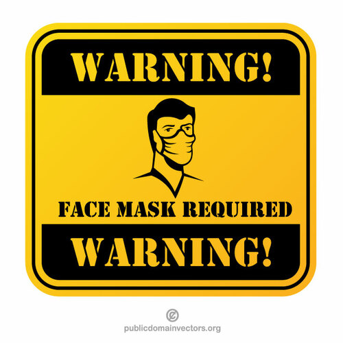 Požadovaná výstražná značka obličejové masky