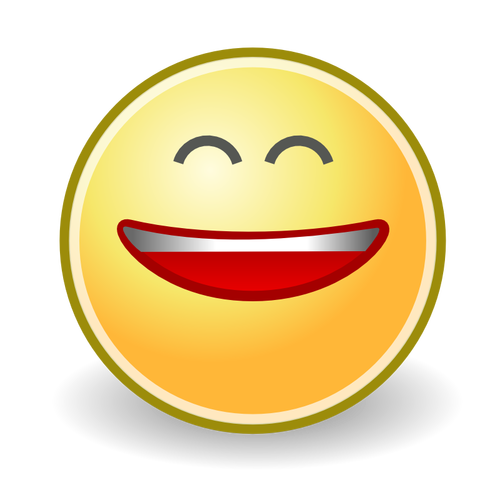 Roześmiany smiley twarz ikona wektorowa