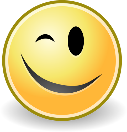 Vektorritning av blinka leende uttryckssymbol