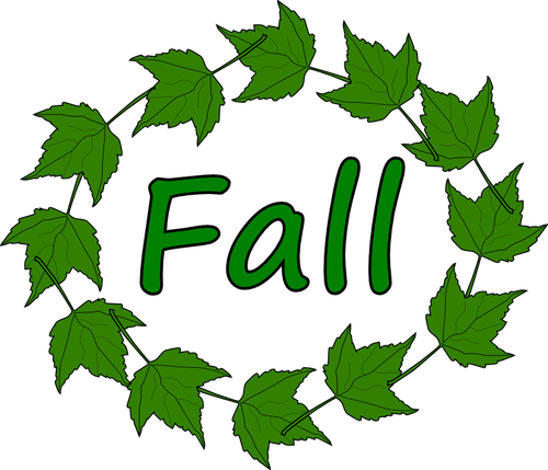 秋の緑色の葉をベクトル画像