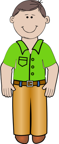 Векторная иллюстрация папа в зеленой рубашке