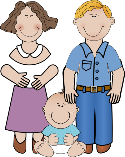 Image vectorielle de portrait de famille