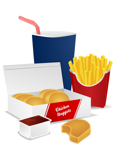Graphiques de vecteur pour le menu Fast-Food