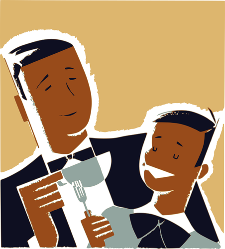 Illustration of father and son