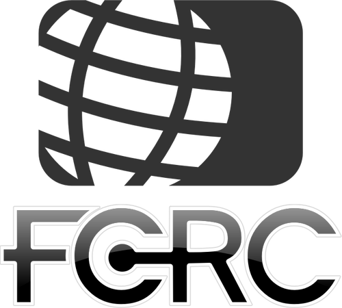 FCRC globe logo vector illustration in black and white
