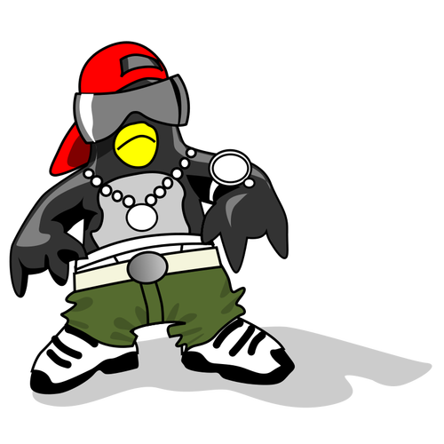 Imagen vectorial pingüino vestido
