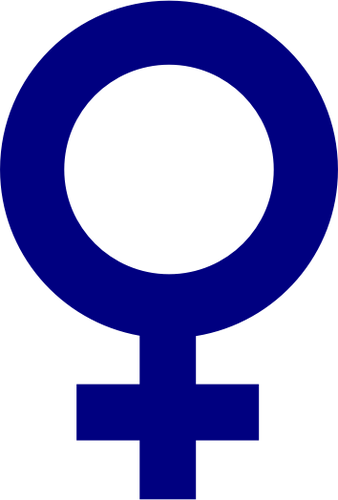 Gambar vektor gender biru gelap simbol untuk perempuan