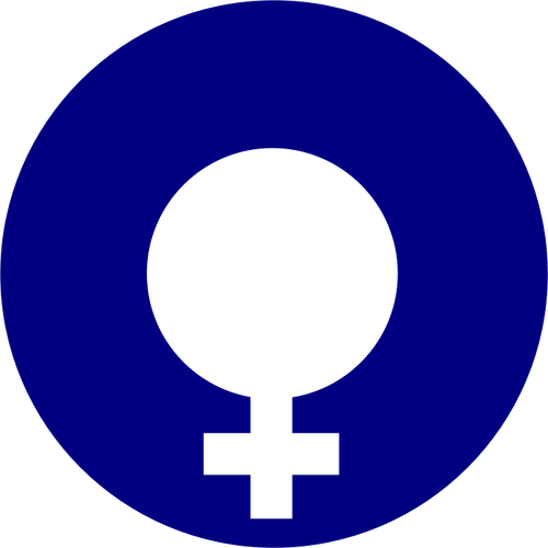 矢量图形的厚厚的蓝色圆圈性别符号