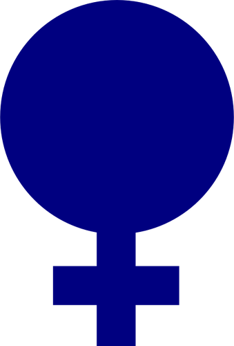 Vektor menggambar simbol penuh biru gender untuk perempuan