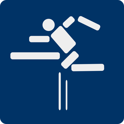 Valla salto deporte pictograma vector illustration