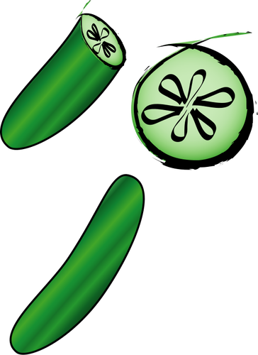 Komkommer vector illustraties