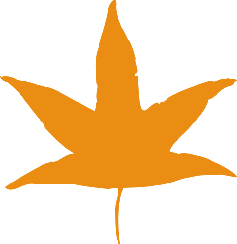 Imagem de silhueta laranja de uma folha