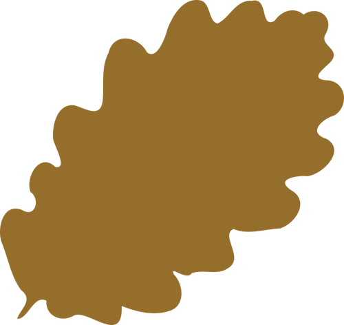 Tekening van bruin blad silhouet