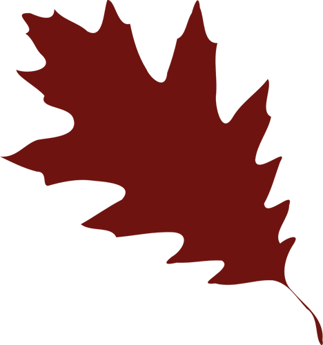 Ilustrasi vektor silhouette daun merah