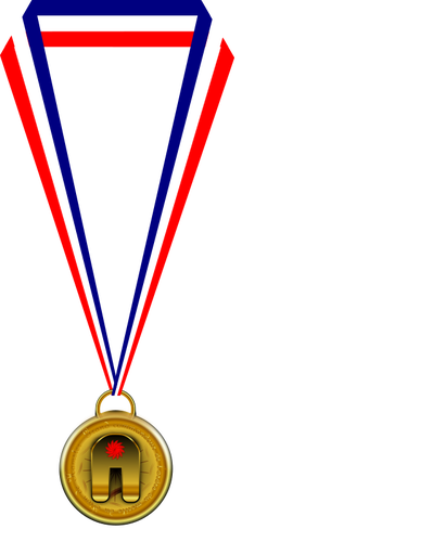 Gold medallion illustration