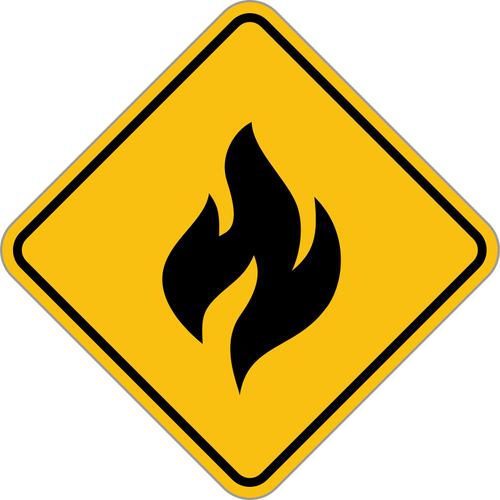 Vektorový obrázek žluté ohnivé znamení