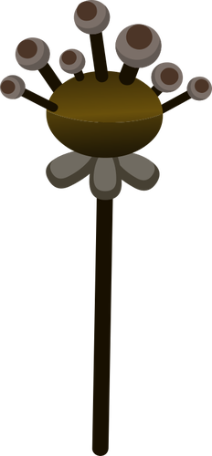 Векторный рисунок цветка Декоративный коричневый поддельные