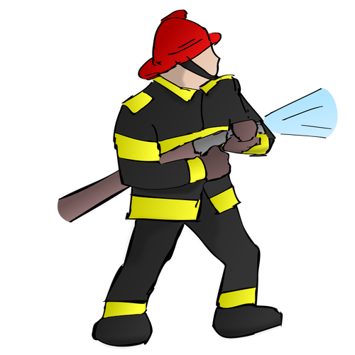 Disegno vettoriale di vigile del fuoco