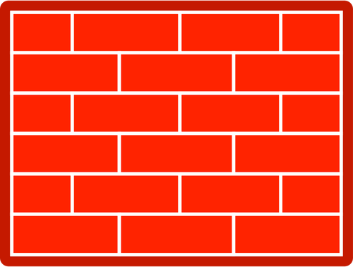 Rode vector afbeelding van firewall voor computernetwerken